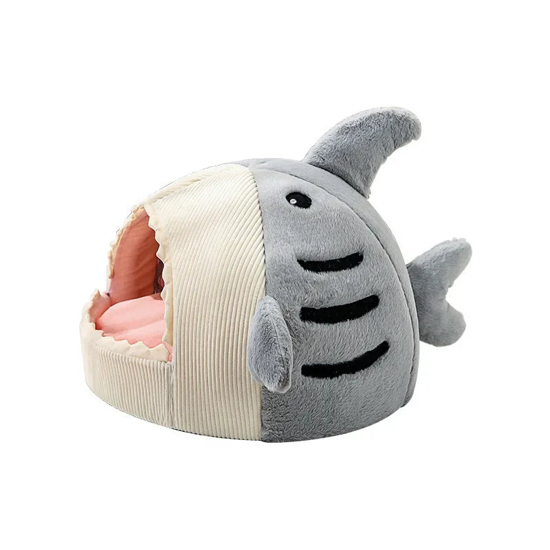 Warm Cat Beds Cartoon Shark Pet Cave Beds Sweet Kittens Basket Cushion Cat Pillow Mat Tent Puppy Nest Cave Pet Goods