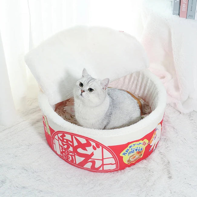 Noodle-Shaped Fleece-Lined Pet Bed Warm Breathable Detachable round Cat Nest Flip Cover Four Seasons Universal Dog Kennel